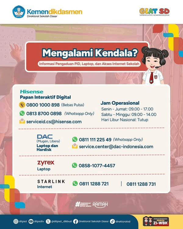 Layanan Pengaduan Bantuan Perangkat Digitalisasi Pembelajaran di Sekolah